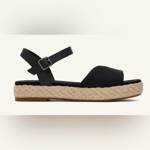 Toms Black and Tan Sandals — Abbey / New in box